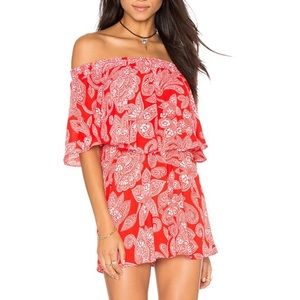 Show Me Your Mumu Casita Mini Dress in Red Paisley